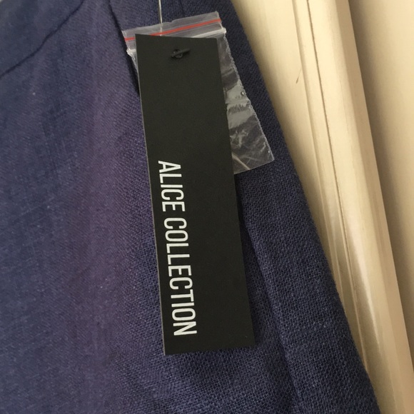 Navy Scalloped Linen Shorts size 6 - Picture 4 of 7